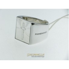 PIANEGONDA anello argento carrè con croce referenza AA010530 mis.21 new
